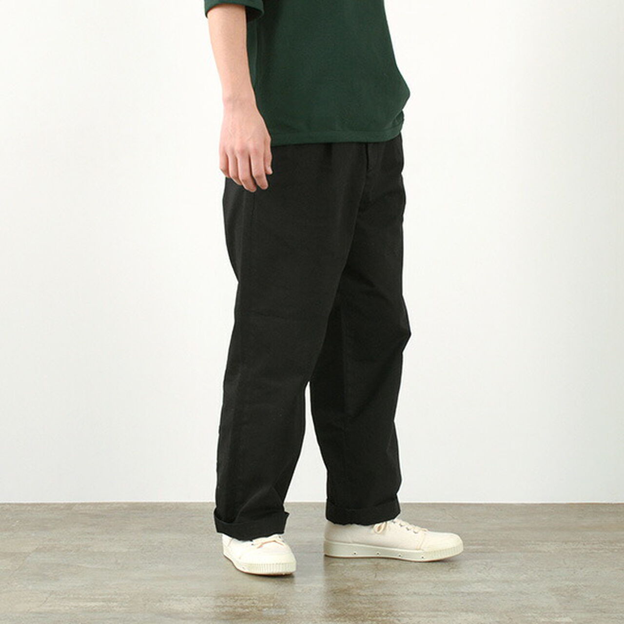 One Tuck Wide Trousers Dragon Twill,, large image number 13