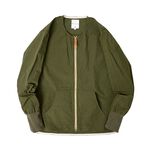 Cotton Nylon Crew Cardigan Zip Jacket,Green, swatch