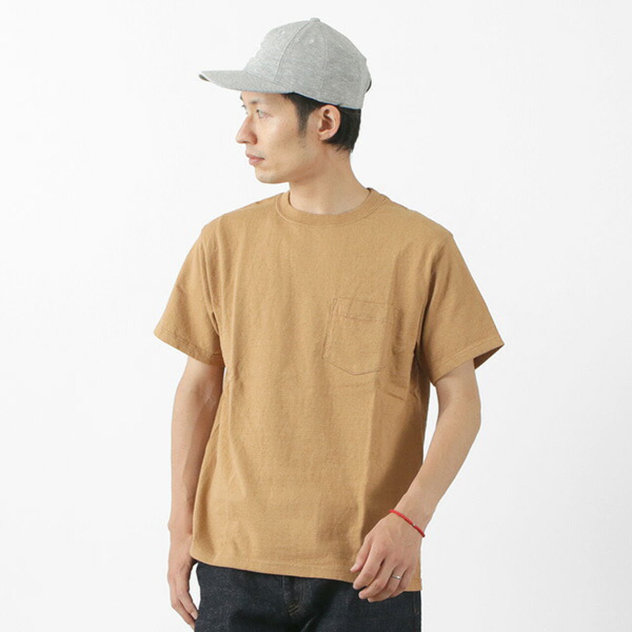 organic short sleeve pocket T-shirt,Brown, large image number 0