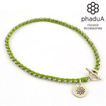 Wax cord silver series anklet,Green, swatch