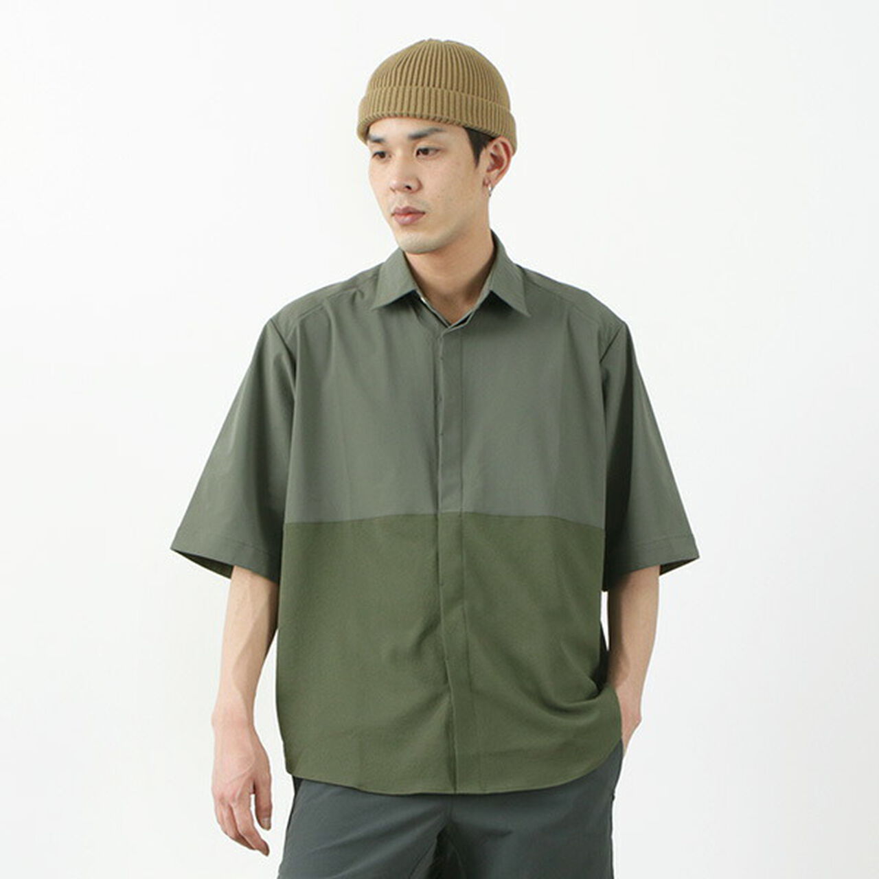 Ice x Dry Short Sleeve Shirt,Olive, large image number 0