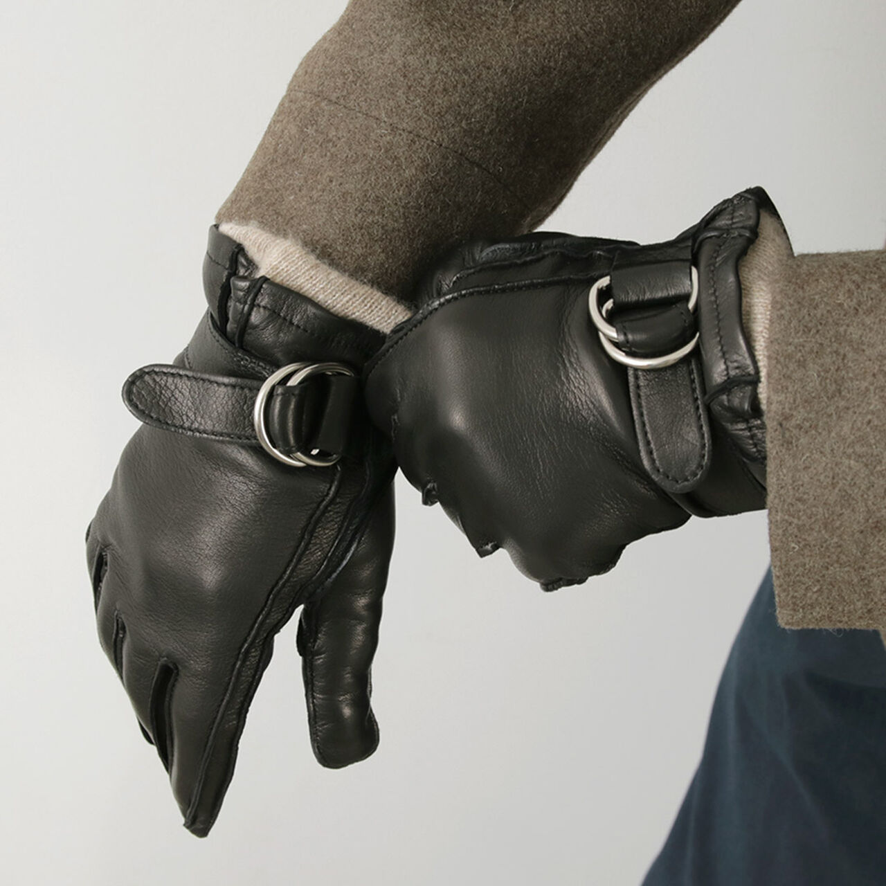 Touch Lambskin Ring Belt Gloves,, large image number 8