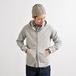 Raglan sleeve zip hooded jacket,Grey, swatch