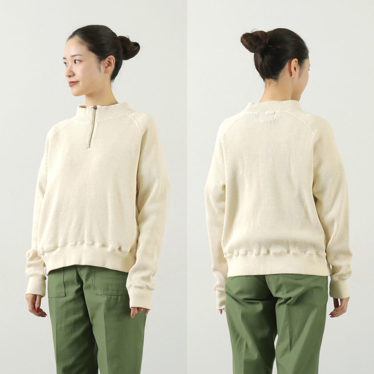 Open-Ended Waffle Half-Zip Pullover,, large image number 13
