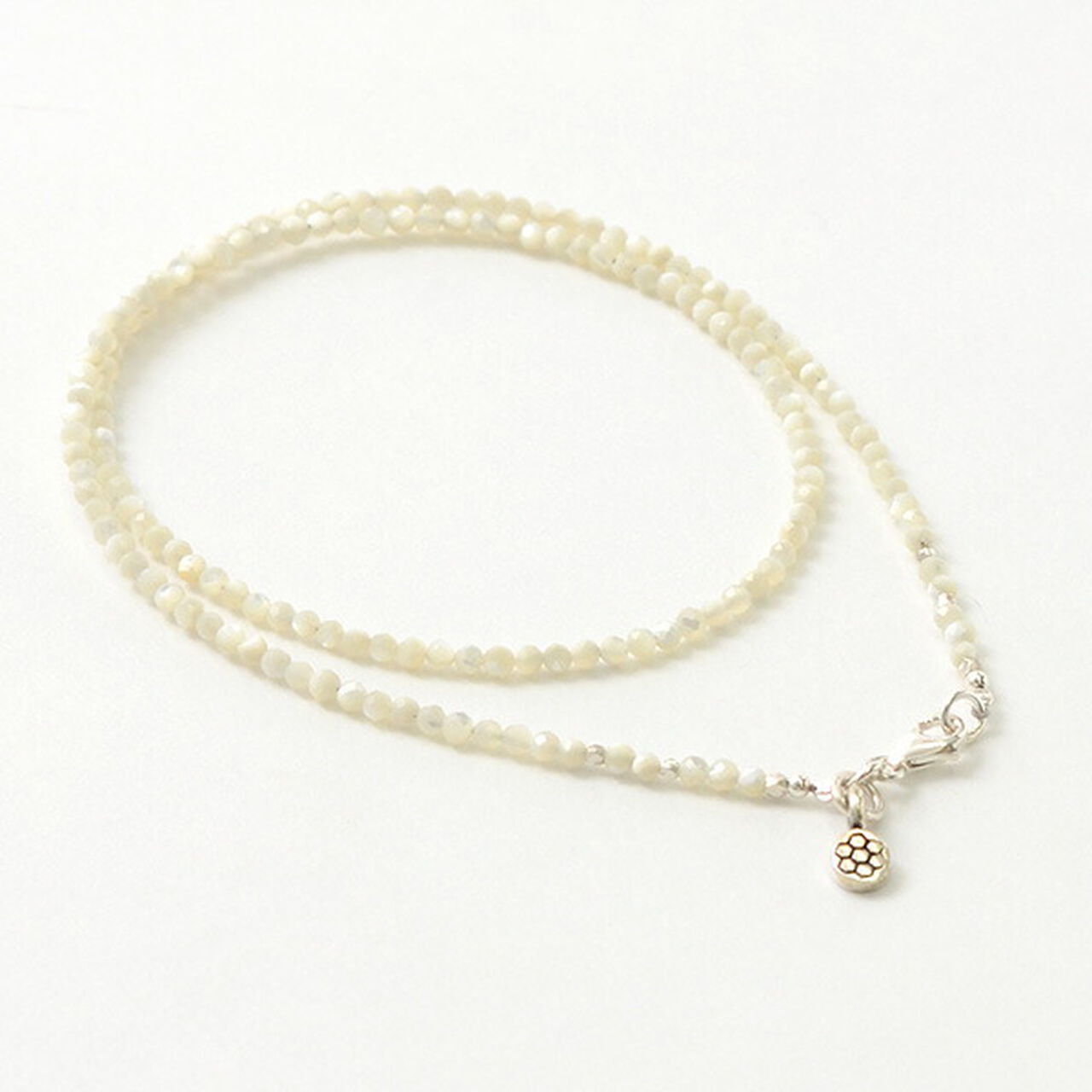 Mother of Shell 2mm Cut Beads Necklace/Anklet,, large image number 8