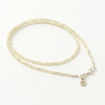 Mother of Shell 2mm Cut Beads Necklace/Anklet,White, swatch