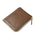 Leather Round Slim Short Wallet,Green, swatch