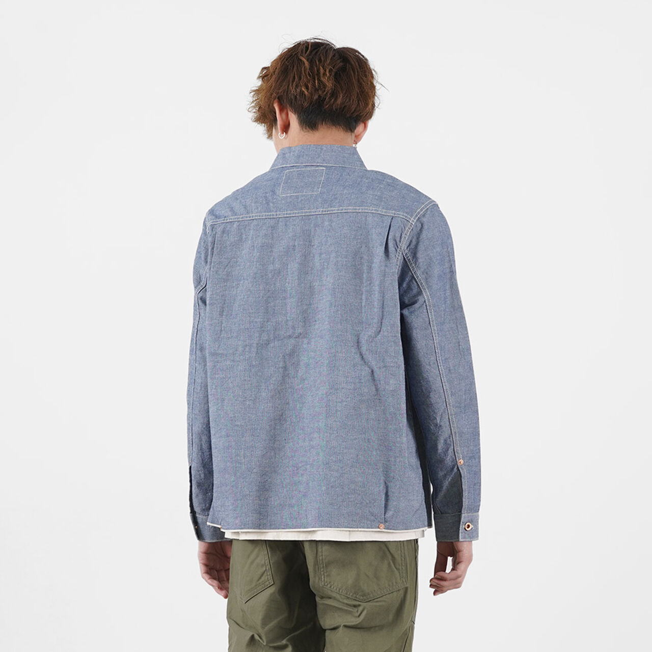 F3487 Chambray pullover shirt,, large image number 11
