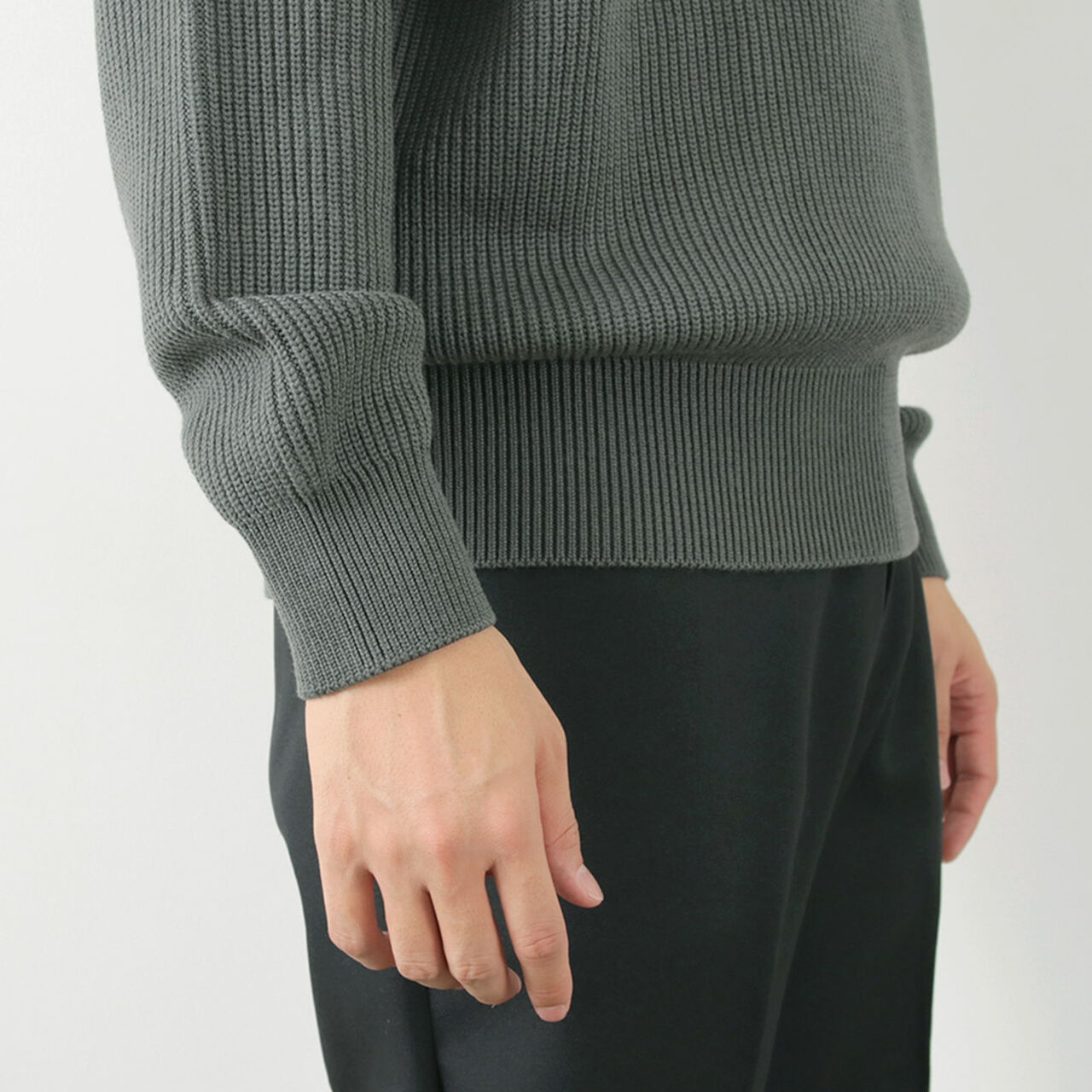 Extra Fine Wool Ribbed Knit Pullover,, large image number 9
