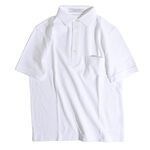 Premium Cotton Widespread Polo Shirt/Short Sleeves,White, swatch