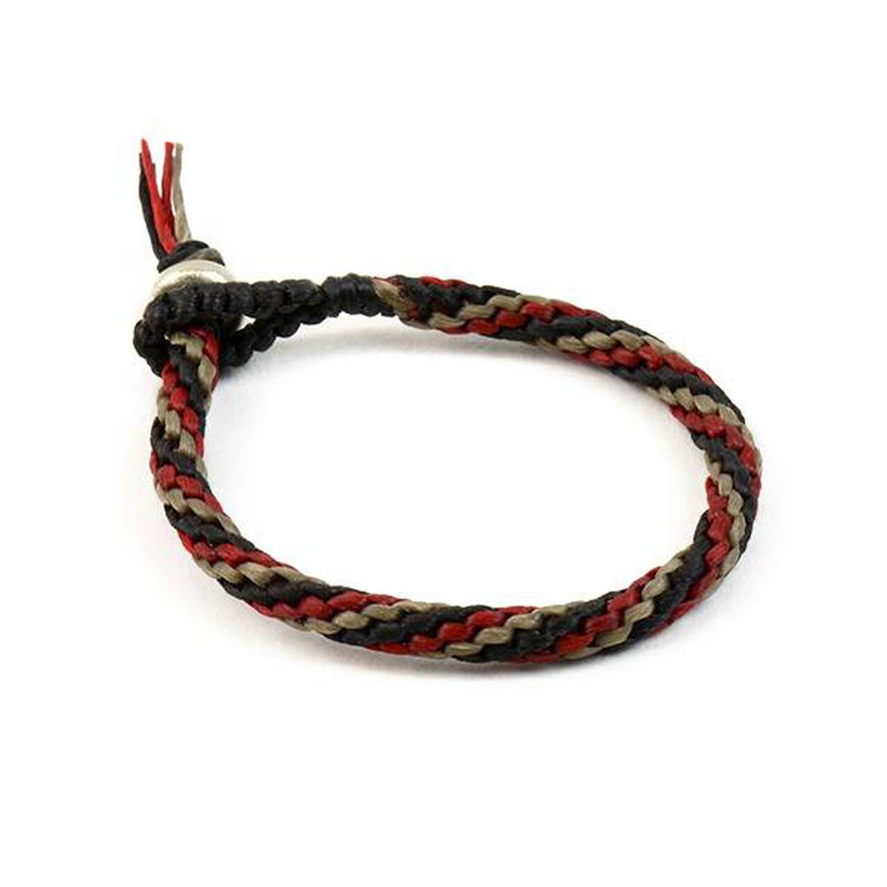 Spiral Coloured Braid Wax Cord Bracelet,Black_Smoke_Red, large image number 0