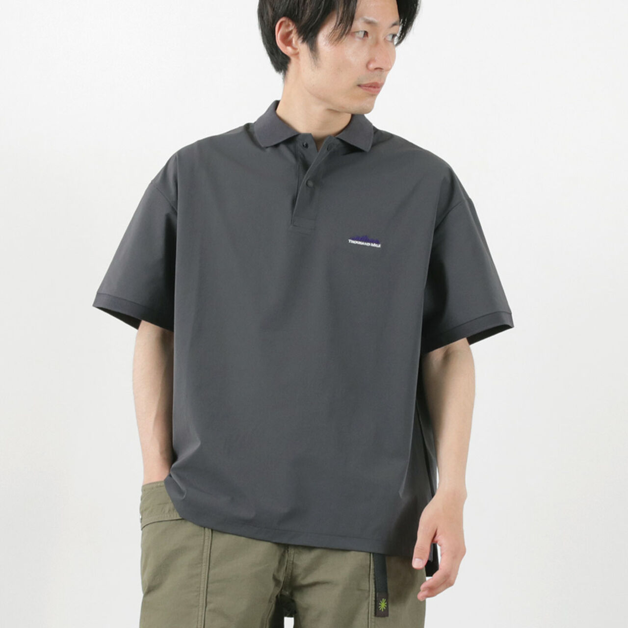 Water Repellent Stretch Polo Shirt,DarkGrey, large image number 0