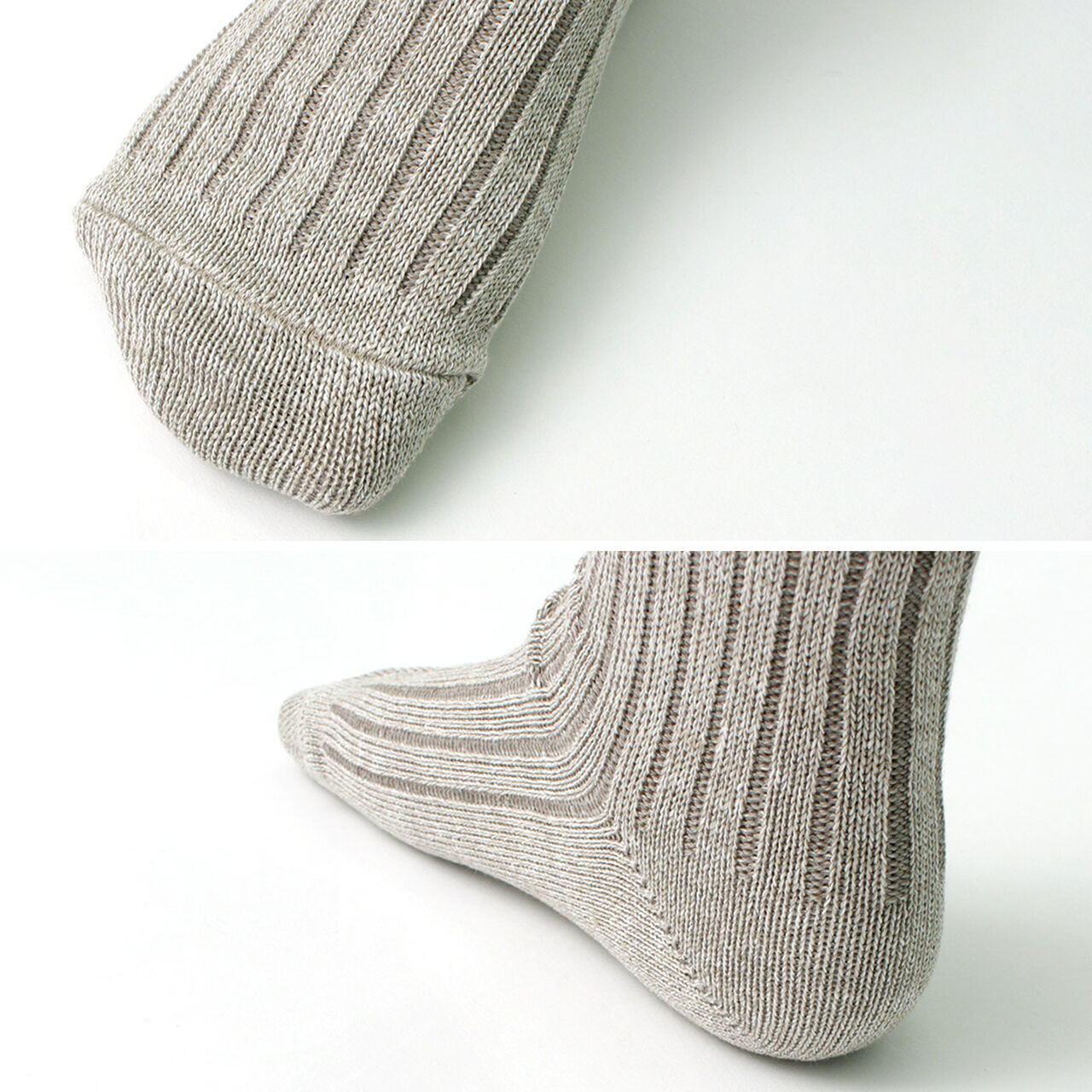 R1462 Short linen cotton ribbed socks,, large image number 7