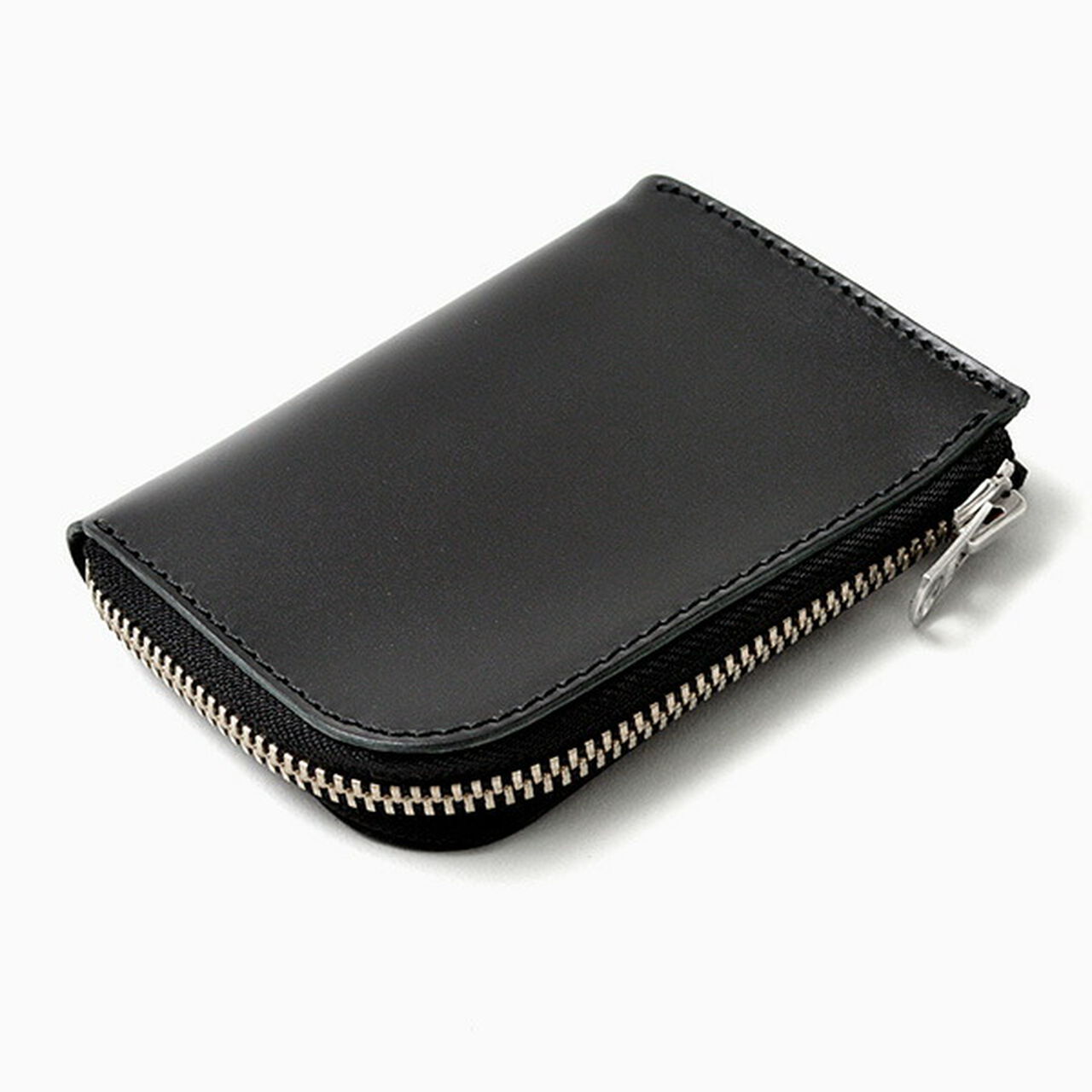 Color custom L-shaped zipper mini wallet,BlackRhodium, large image number 0