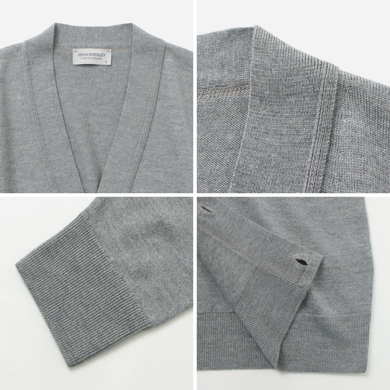 Merino Wool 24 Gauge V-Neck Knit Cardigan,, large image number 14