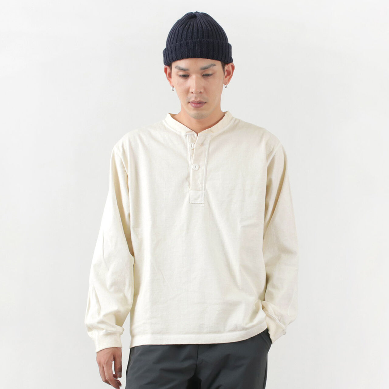 L/S heavy henley T,P-Natural, large image number 0