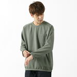 Cotton Jersey Long Sleeve Pocket Pullover,Green, swatch