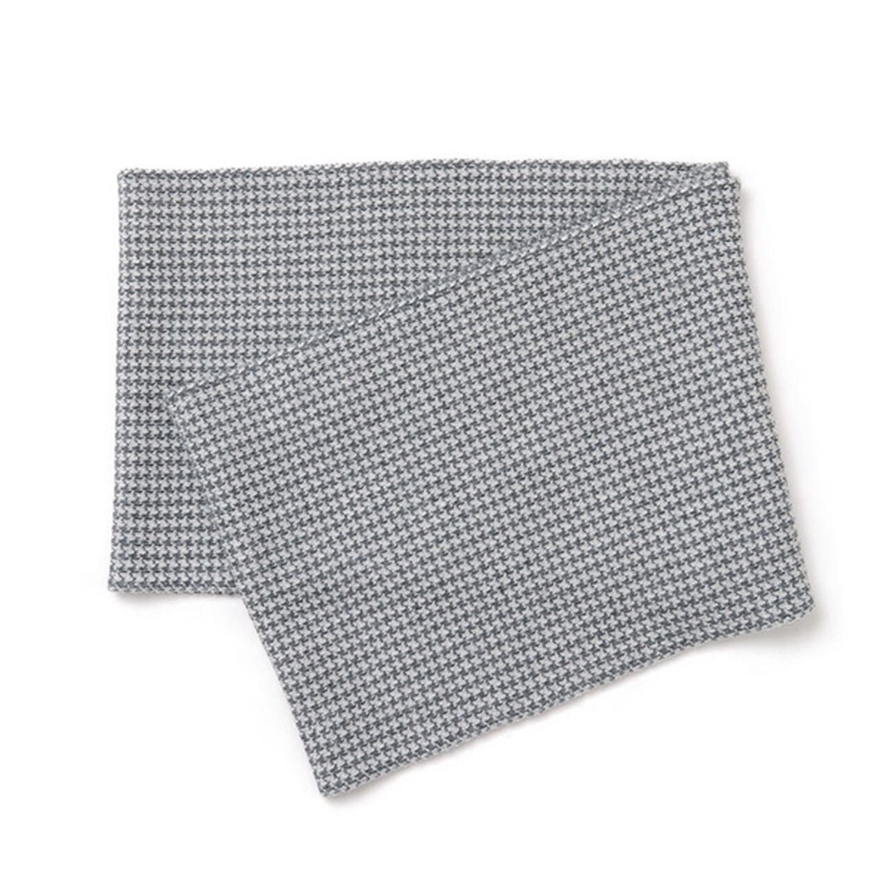 Staggered Check Merino Wool Snood,LightGrey_Silver, large image number 0