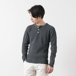 BR-3051 Big Waffle Henley Neck Long Sleeve Thermal / T-Shirt,Black, swatch