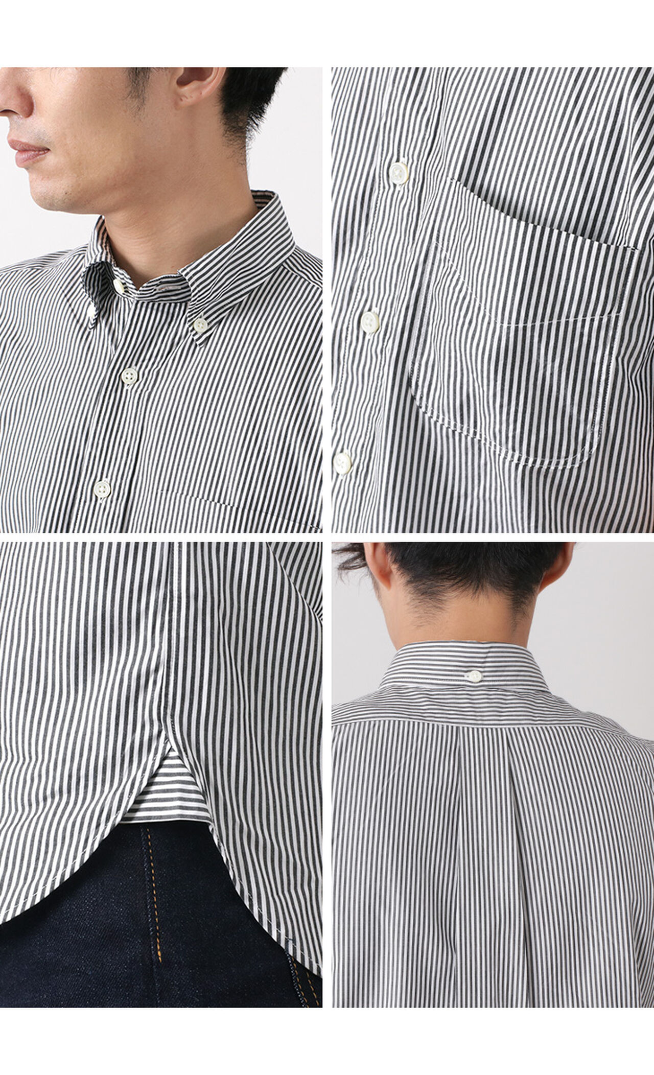 Broad Stripe Short Sleeve Button Down Shirt,, large image number 7