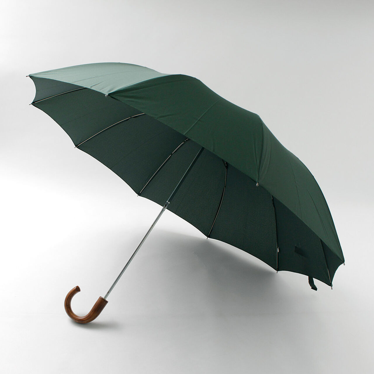 Maple Handle Folding Umbrella for Rain / Solid Color,, large image number 0