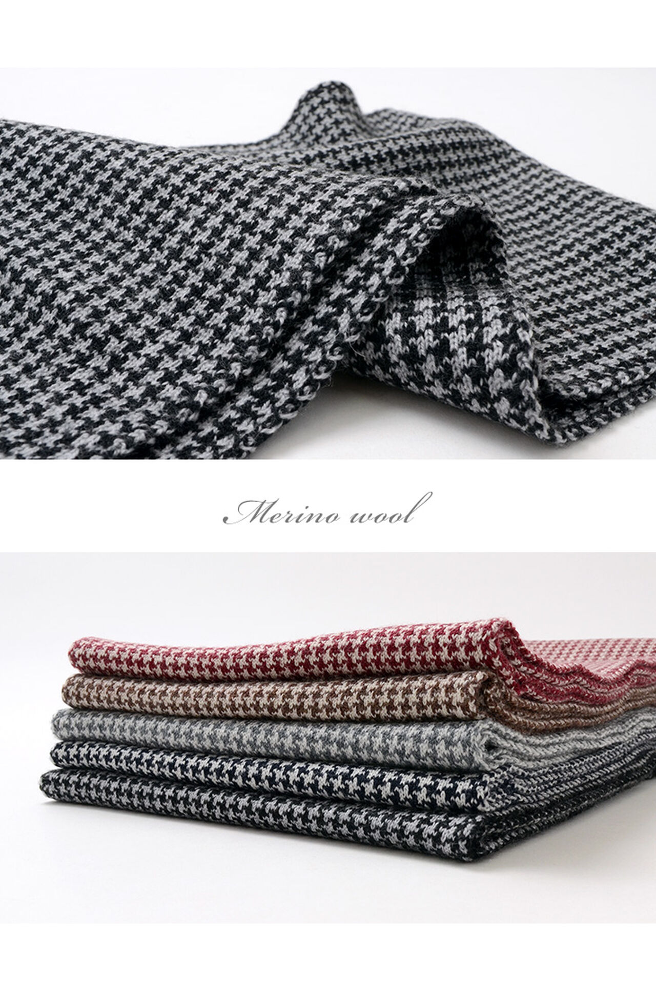Staggered Check Merino Wool Snood,, large image number 8