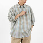Big size shirt Pattern,BlueCheck, swatch