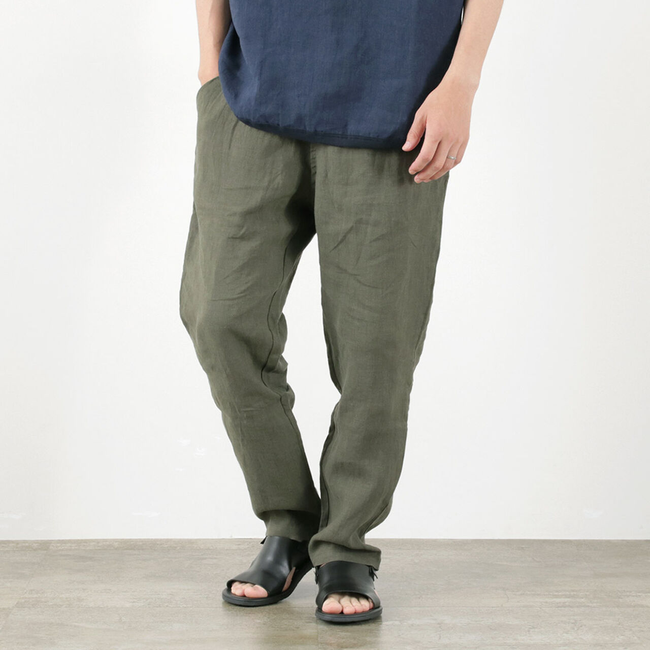 French Linen Tucked Pants,, large image number 8