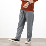 Wool flannel tucked ankle trousers,Grey, swatch