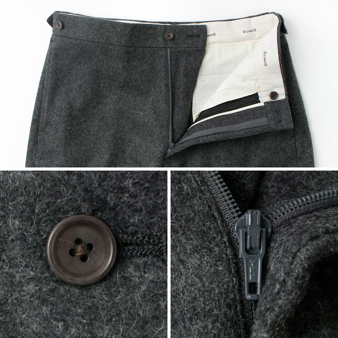Wool Melton Tapered Trousers,, large image number 14