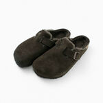 Boston Shearling Suede Leather Fur,Brown, swatch