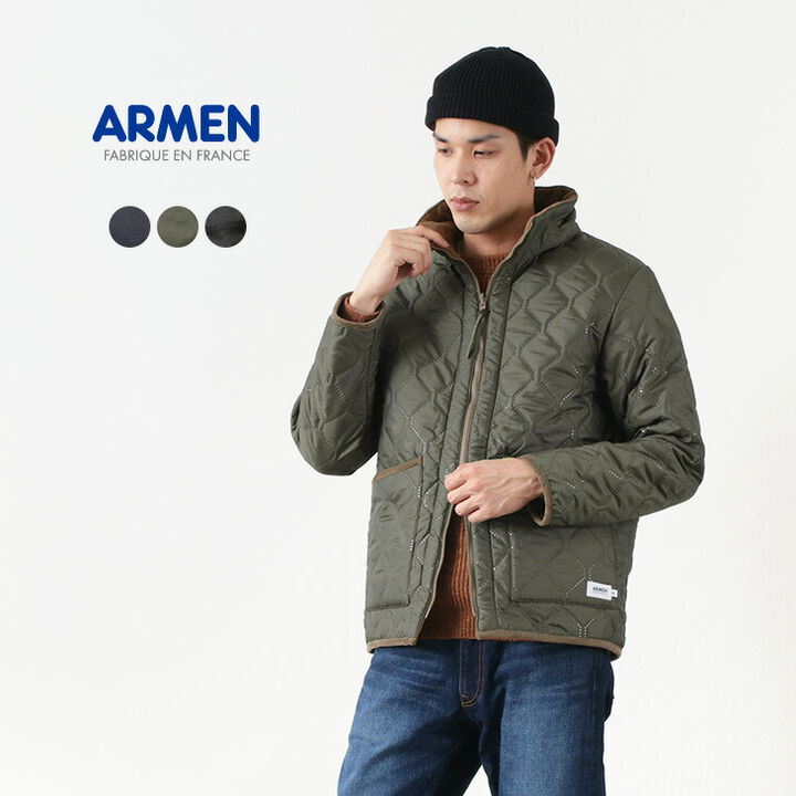 Reversible high neck quilted jacket