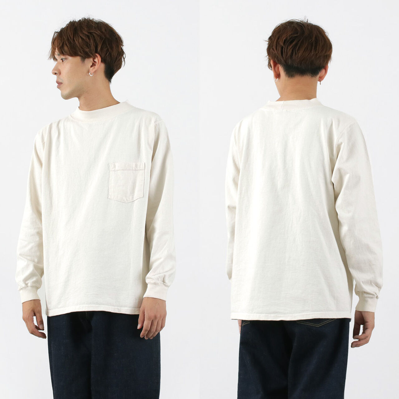 Long Sleeve Mock Neck Pocket T-Shirt,, large image number 12