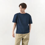 Special order Solid colour Boat neck Big shirt,Navy, swatch