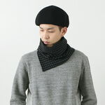 Pure merino wool hounds tooth neck warmer,Charcoal, swatch