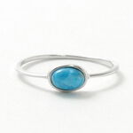 Turquoise Oval Cut Extra Fine Ring,Blue, swatch