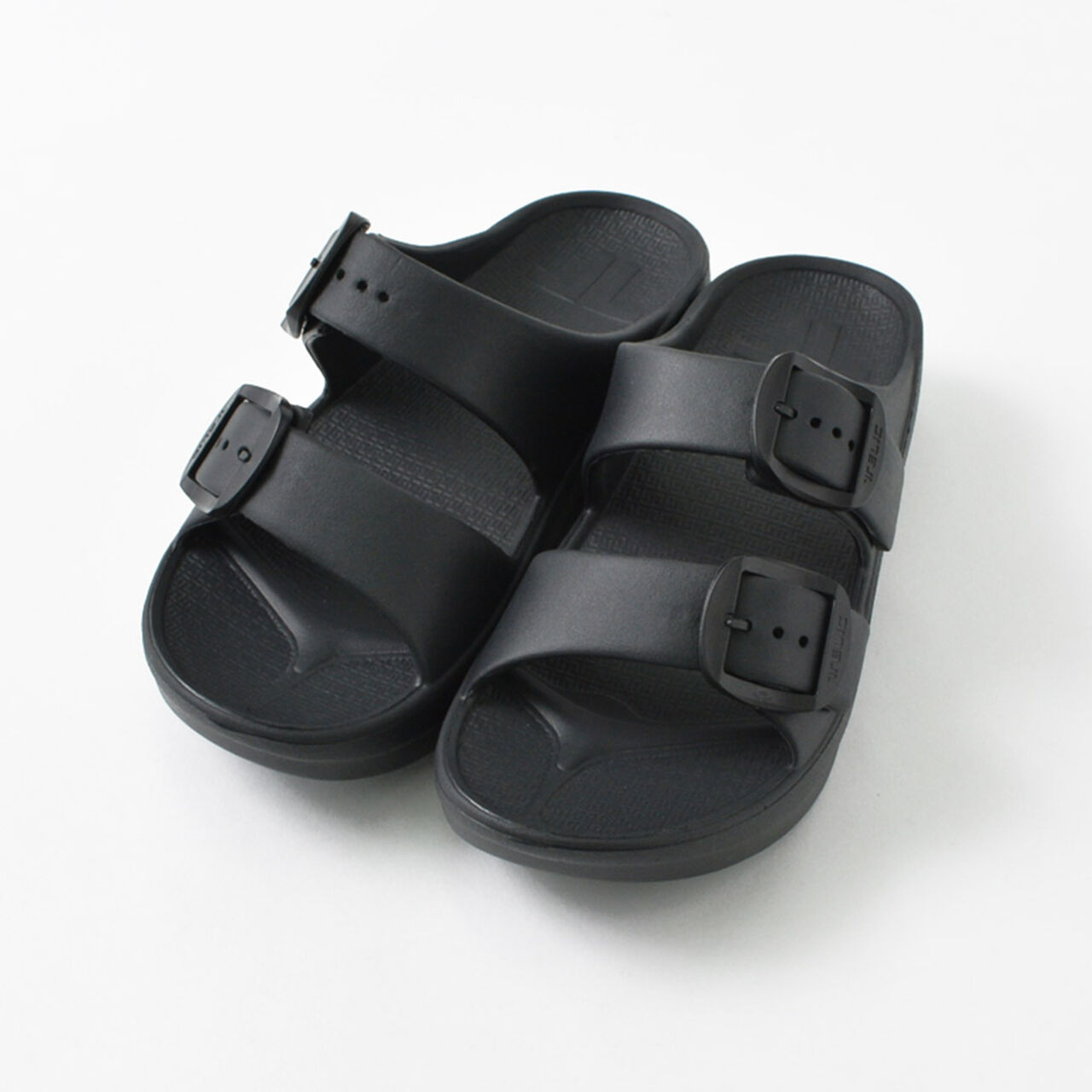 W-Buckle Recovery Sandals,Black, large image number 0