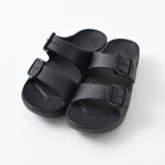 W-Buckle Recovery Sandals,Black, swatch
