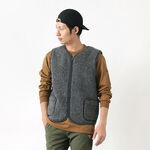 Wool boa Vest 6A,Charcoal, swatch