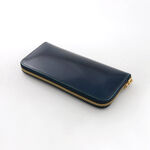 Colour coded cordovan long wallet,Navy, swatch
