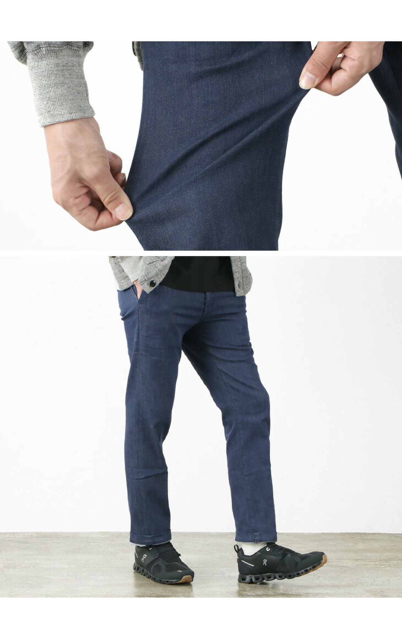 Thin Denim Slim Tapered French Work Trousers,, large image number 10
