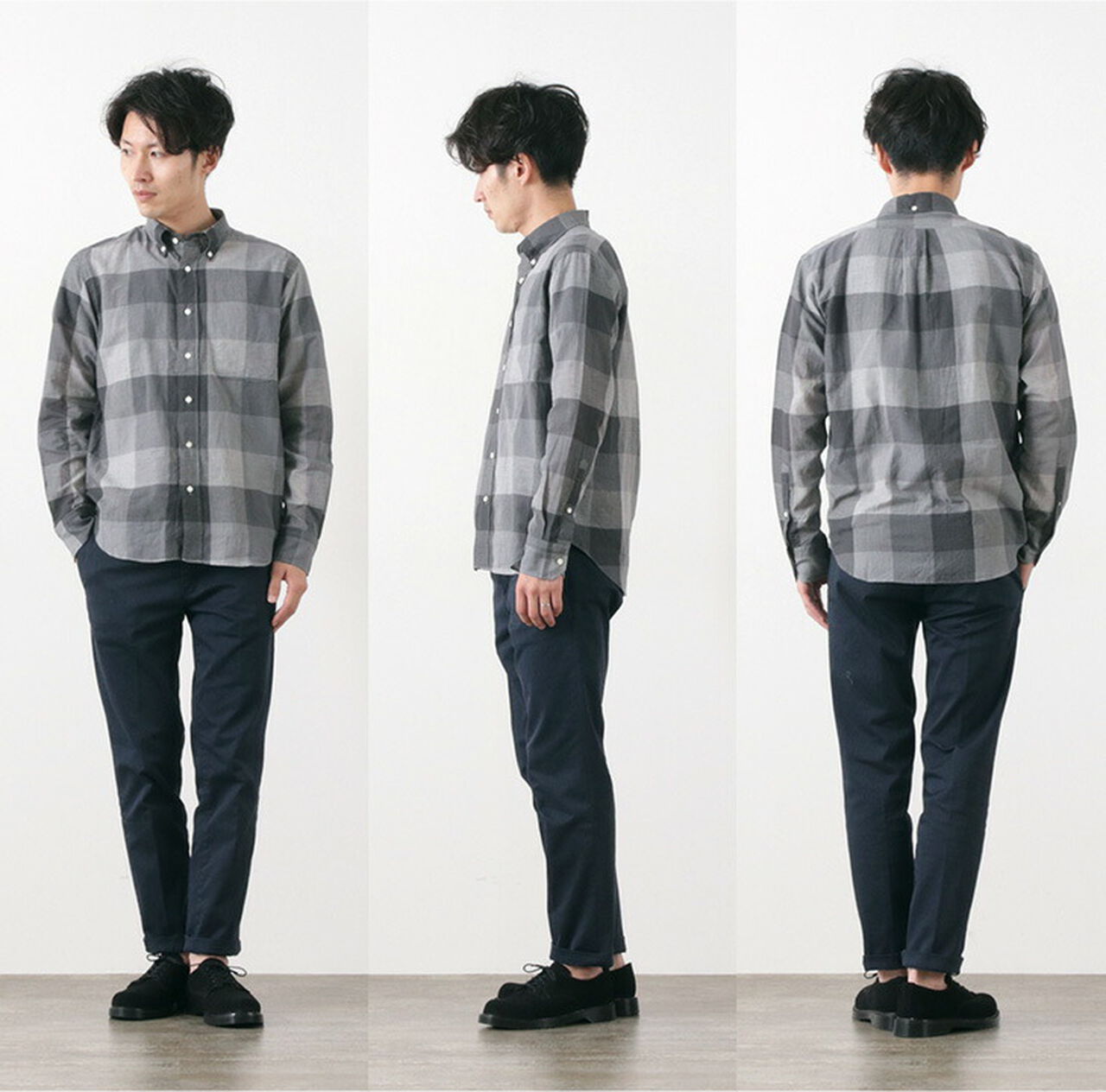 Block Check Long Sleeve Button Down Shirt,, large image number 9