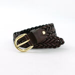 Mesh Leather Belt 30mm width,Brown, swatch
