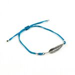 Silver feather knotted cord bracelet,Turquoise_Silver, swatch