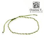 Twisted Chain Notting Cord Anklet,Green, swatch