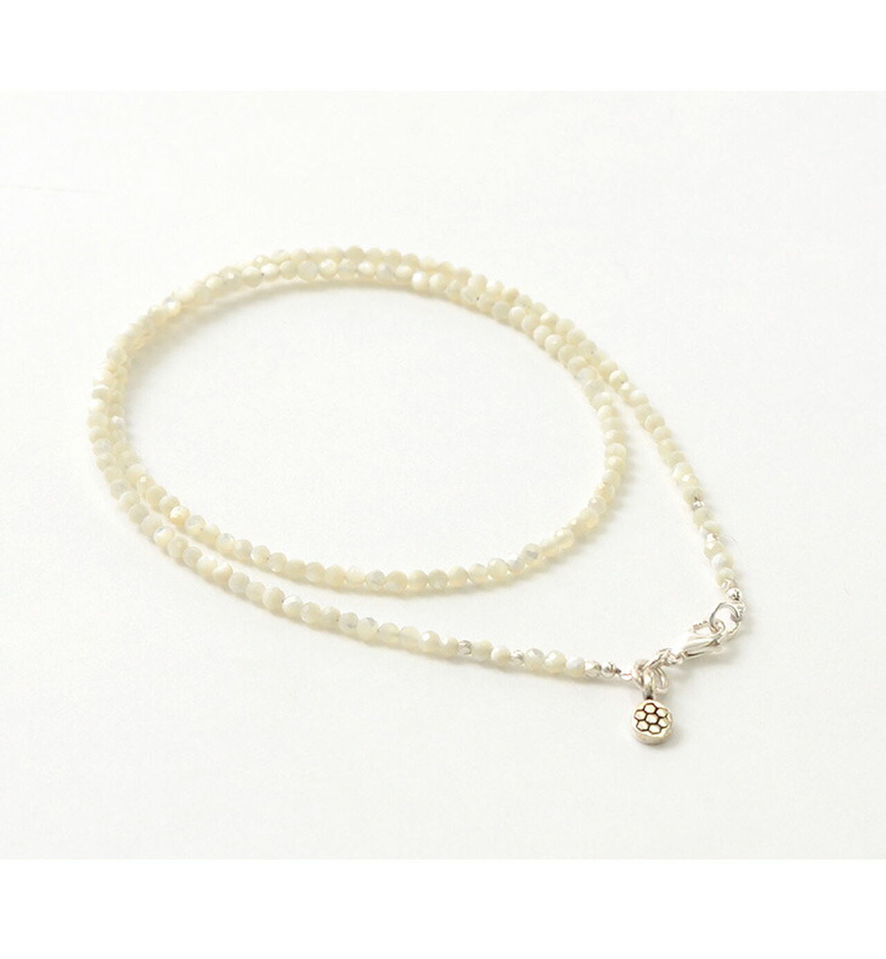 Mother of Shell 2mm Cut Beads Necklace/Anklet,, large image number 2