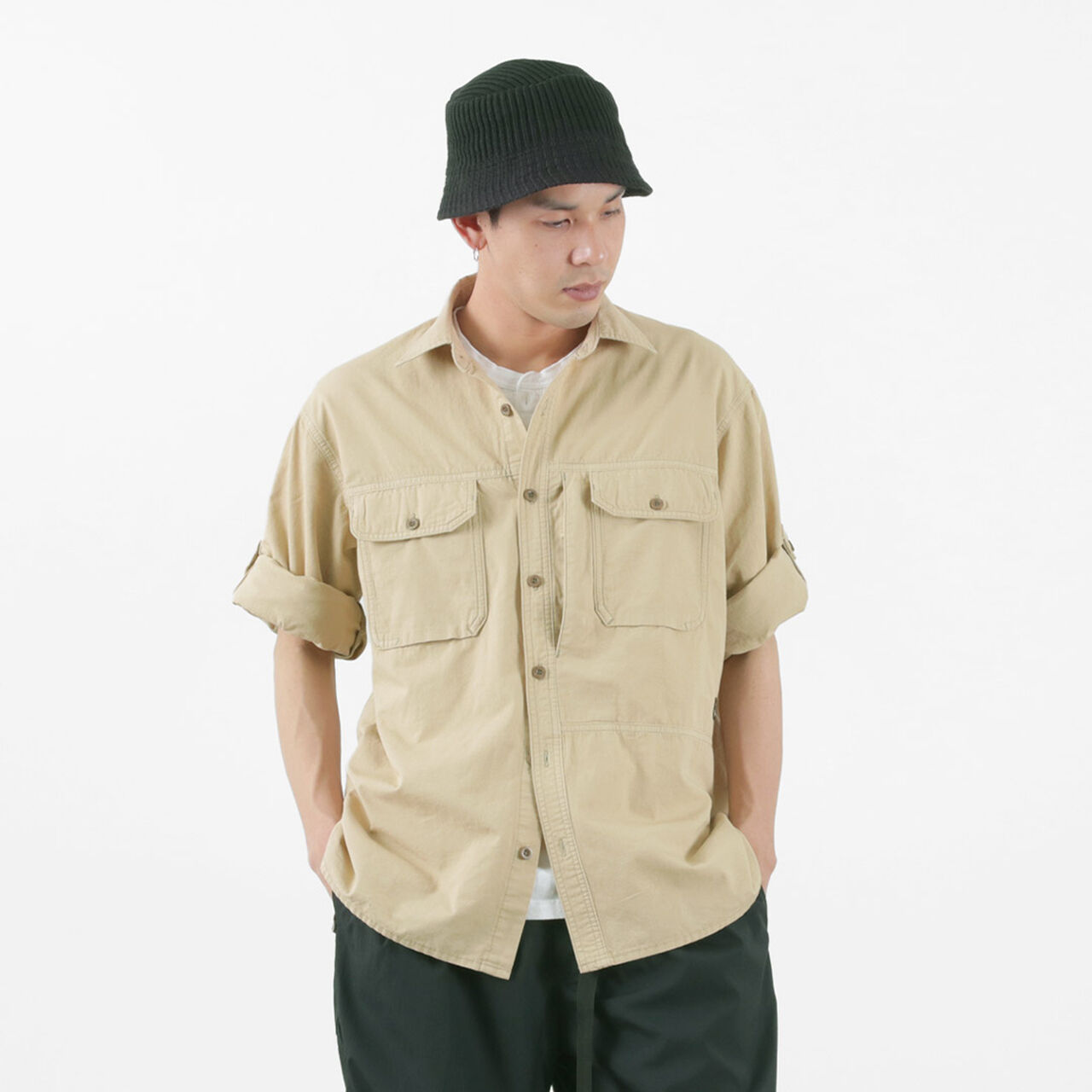 Ultimate Wide Shirt Hemp Cotton/Recycled Polyester Weather Cloth,MildBeige, large image number 0