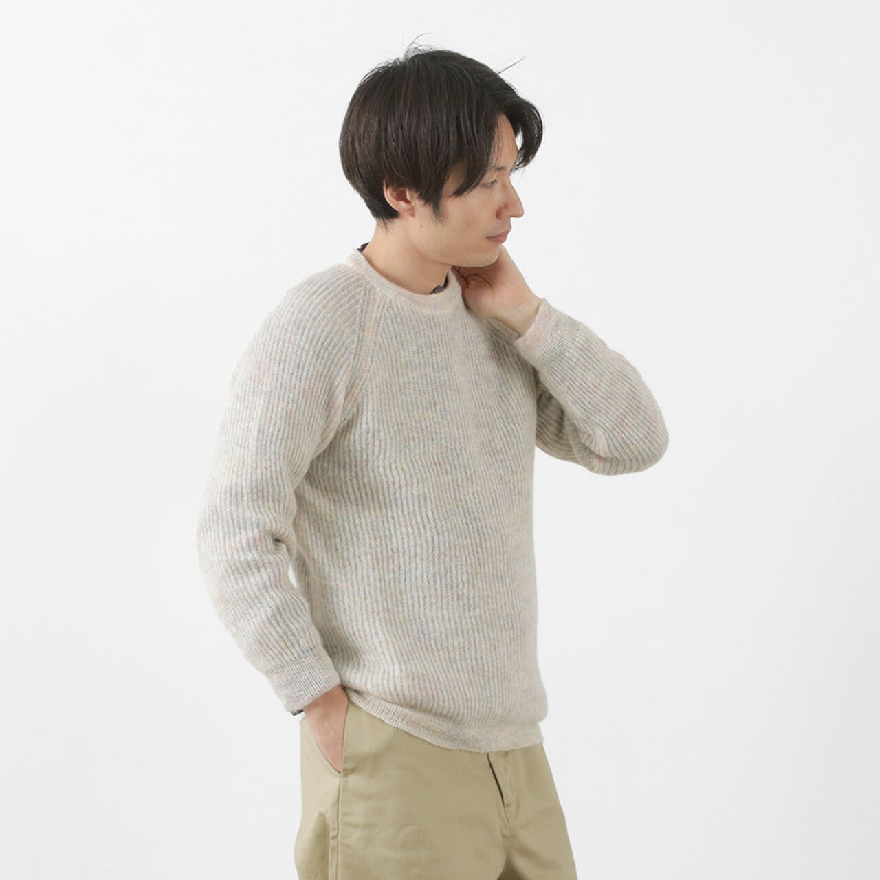 Portmix Kid Mohair Sweater,WhiteMix, large image number 0