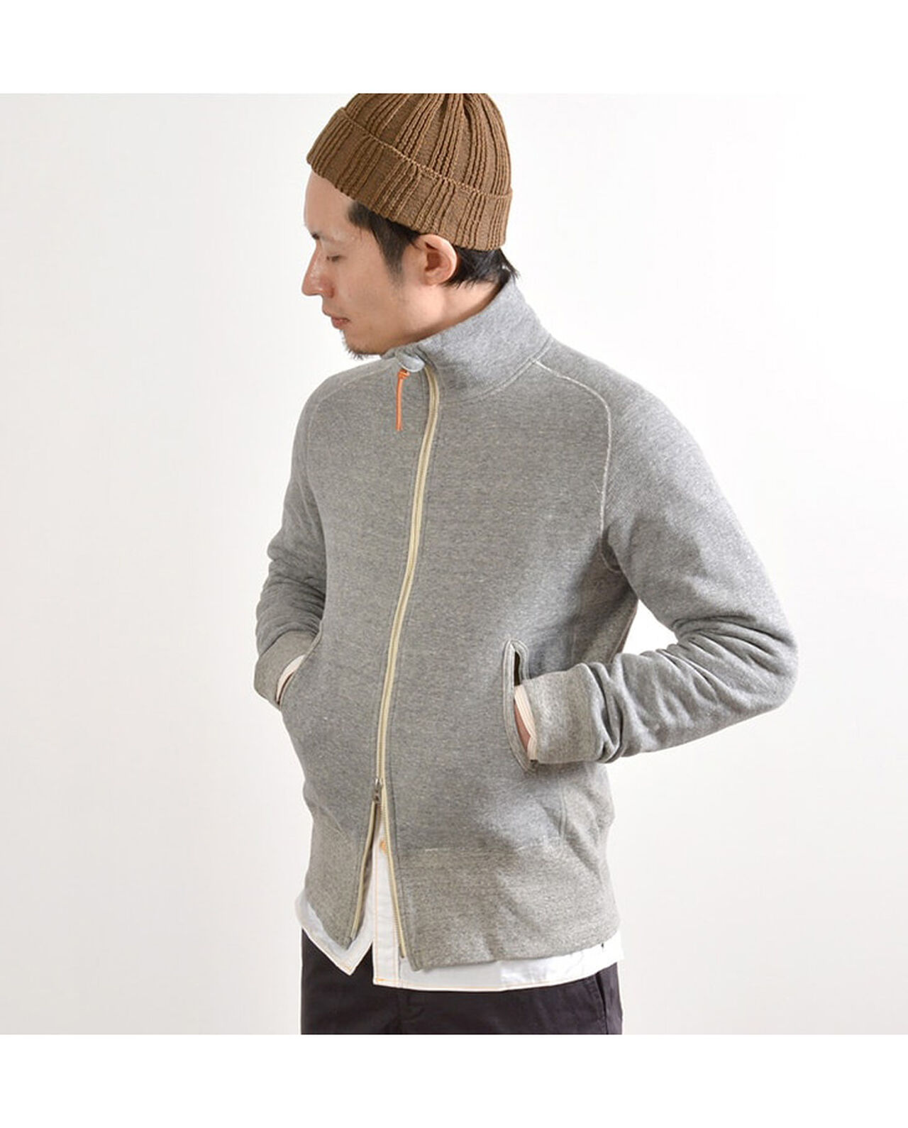 Classic sweatshirt stand-up collar blouson,, large image number 5