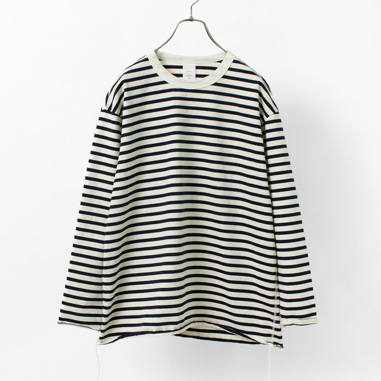 Striped Loose Long Sleeve T-Shirt,, large image number 0